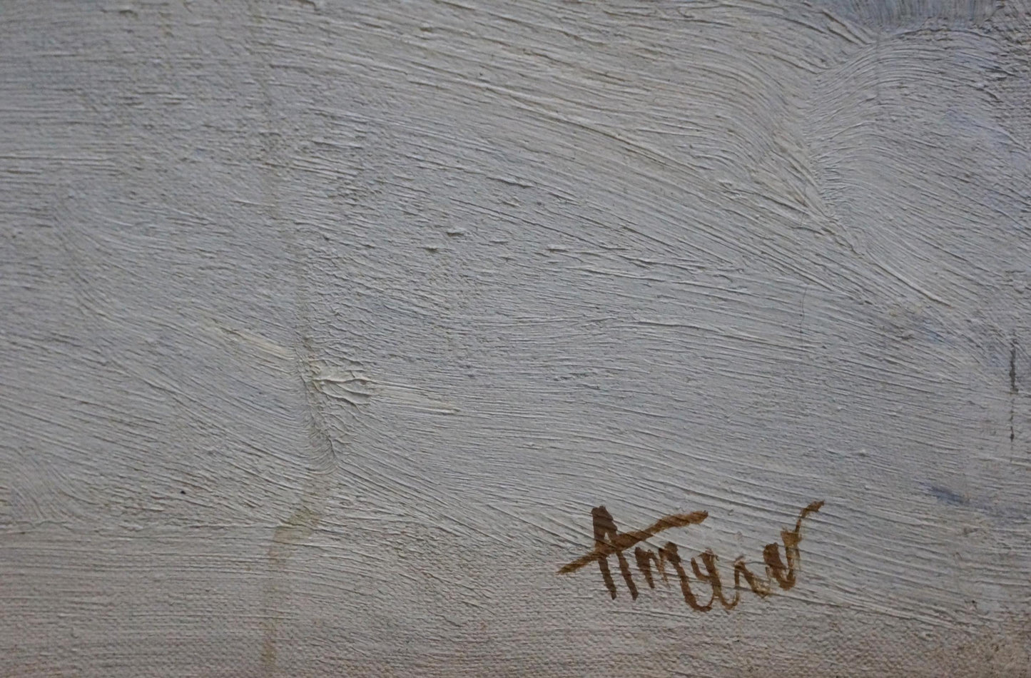 Back of Snowdrift oil painting by Tkachenko Andrey Zinovievich with Ammer signature