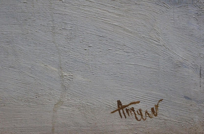 Back of Snowdrift oil painting by Tkachenko Andrey Zinovievich with Ammer signature