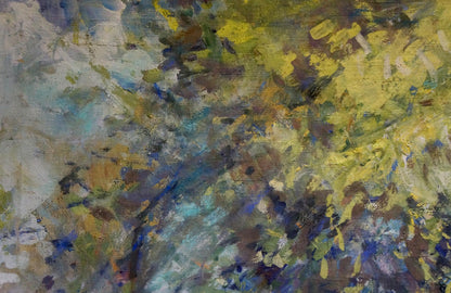 Oil painting Summer time by Gubsky Igor Ivanovich with bold yellow blue green strokes