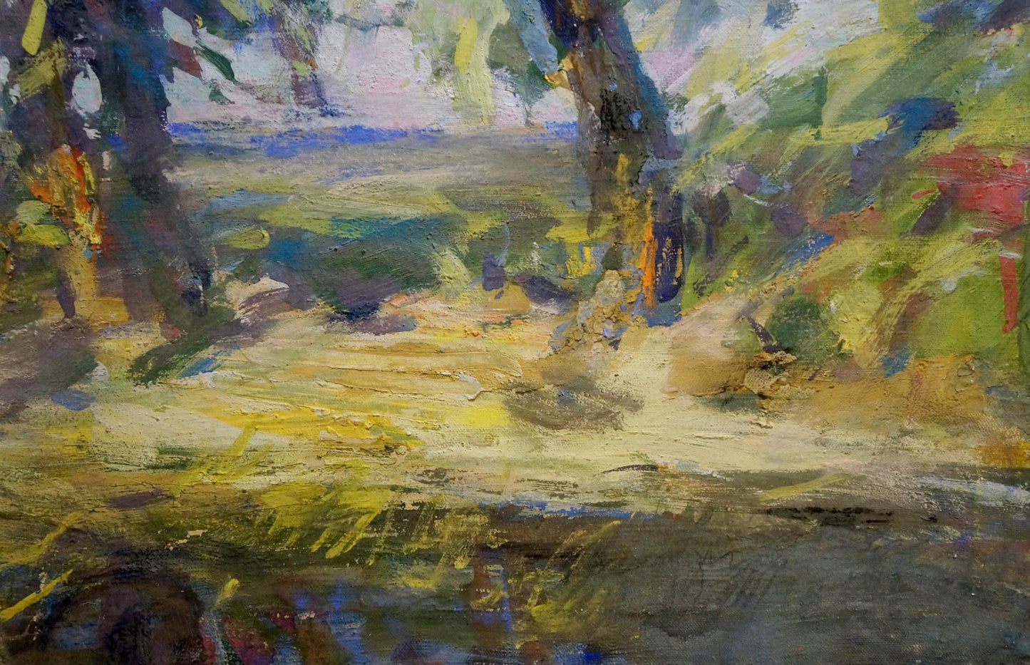 Impressionistic oil painting by Gubsky Igor Ivanovich: summer trees and path