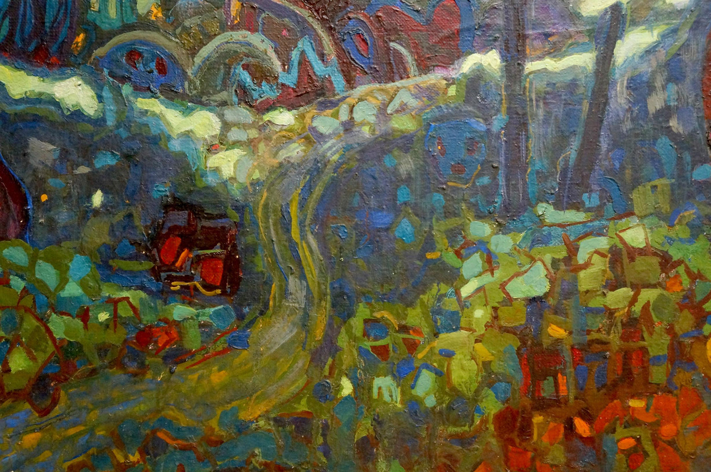 Vibrant abstract oil painting Kingdom Gornyy with bold colorful brushstrokes