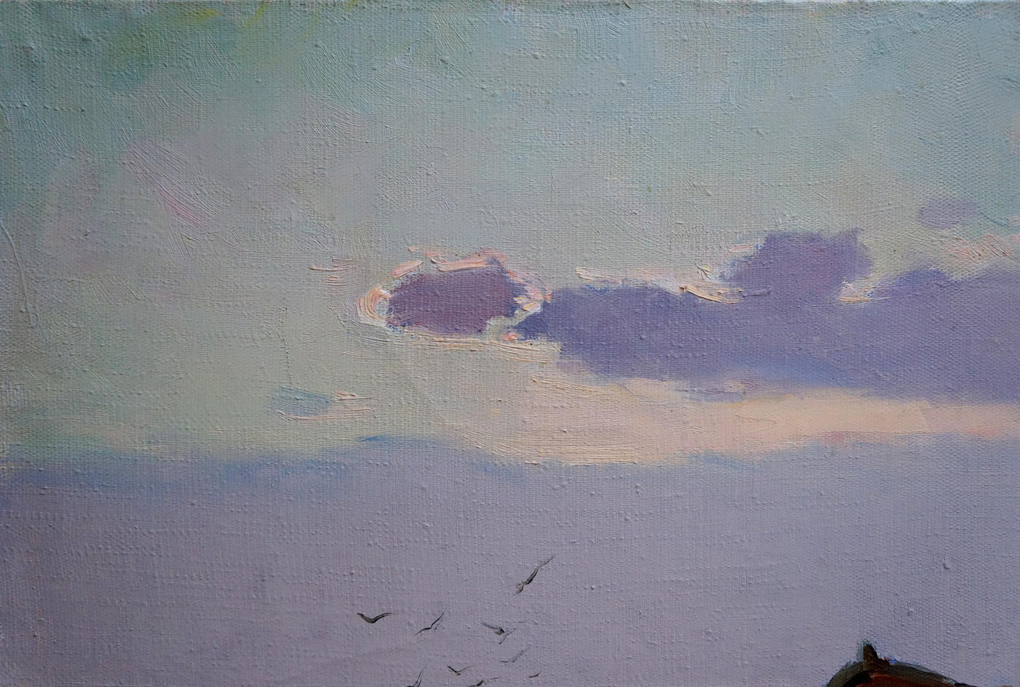 Impressionistic evening seaside oil painting by Yarovoy Stepan Kalinovich