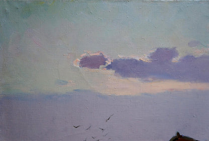 Impressionistic evening seaside oil painting by Yarovoy Stepan Kalinovich