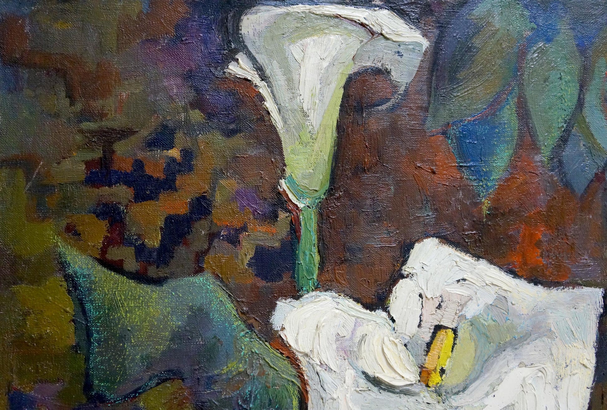 Oil painting of white calla lily by Shevchuk Vasiliy Mikhaylovich