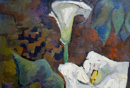 Oil painting of white calla lily by Shevchuk Vasiliy Mikhaylovich