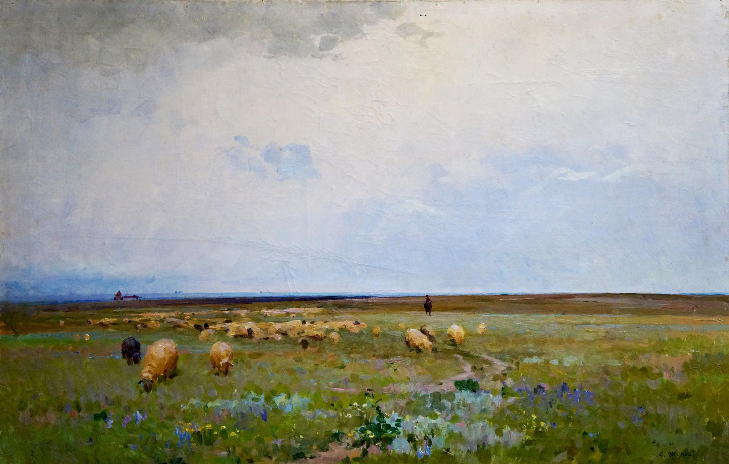 Serene pastoral oil painting To the rain by Zhurbiy Alexander Petrovich