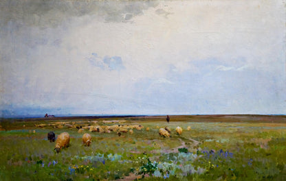 Serene pastoral oil painting To the rain by Zhurbiy Alexander Petrovich