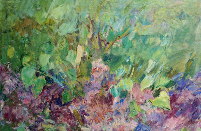 Vibrant oil painting Lilac in a basket by Naumova Tamara Sergeevna