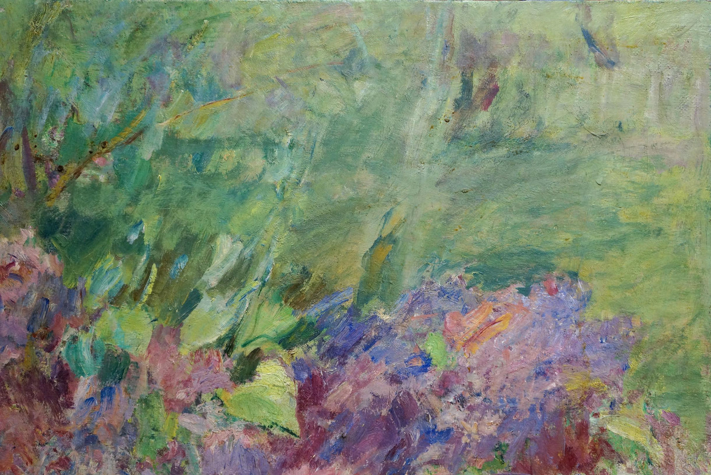 Vibrant impressionist oil painting of lilac in a basket by Naumova Tamara Sergeevna