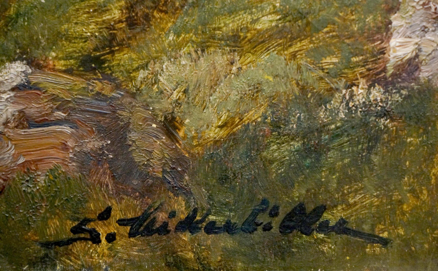 Oil painting Natural beauty S. Mitterbiller textured foliage artwork