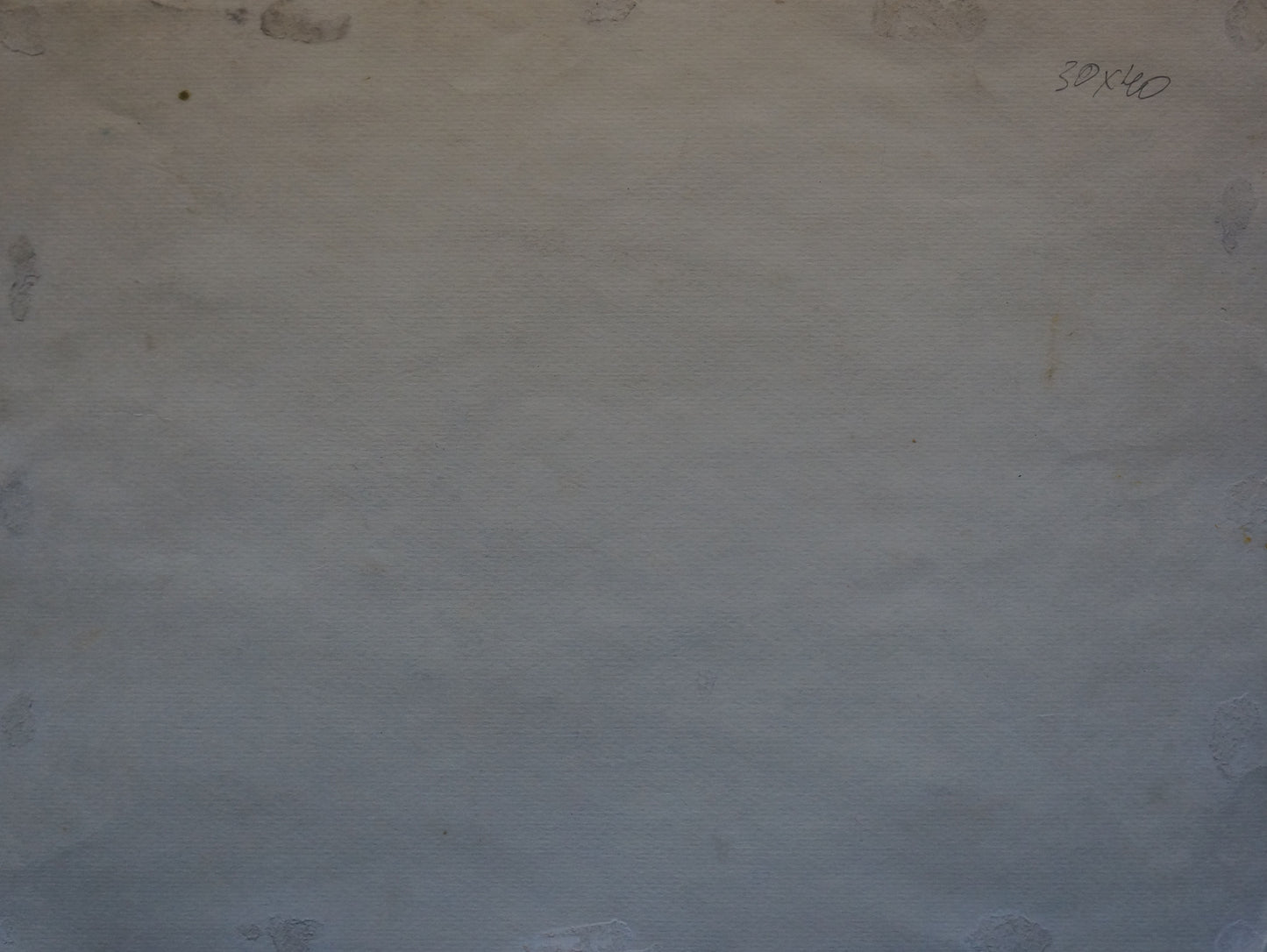 Weathered off-white canvas back of Deineka Painting Castle entrance