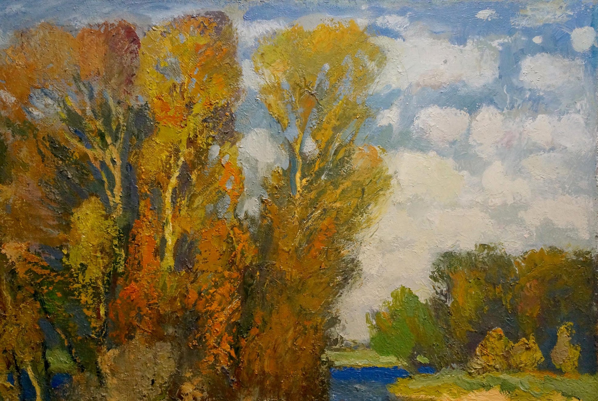 Oil painting Autumn beauty by Mynka Alexander Fedorovich with orange foliage