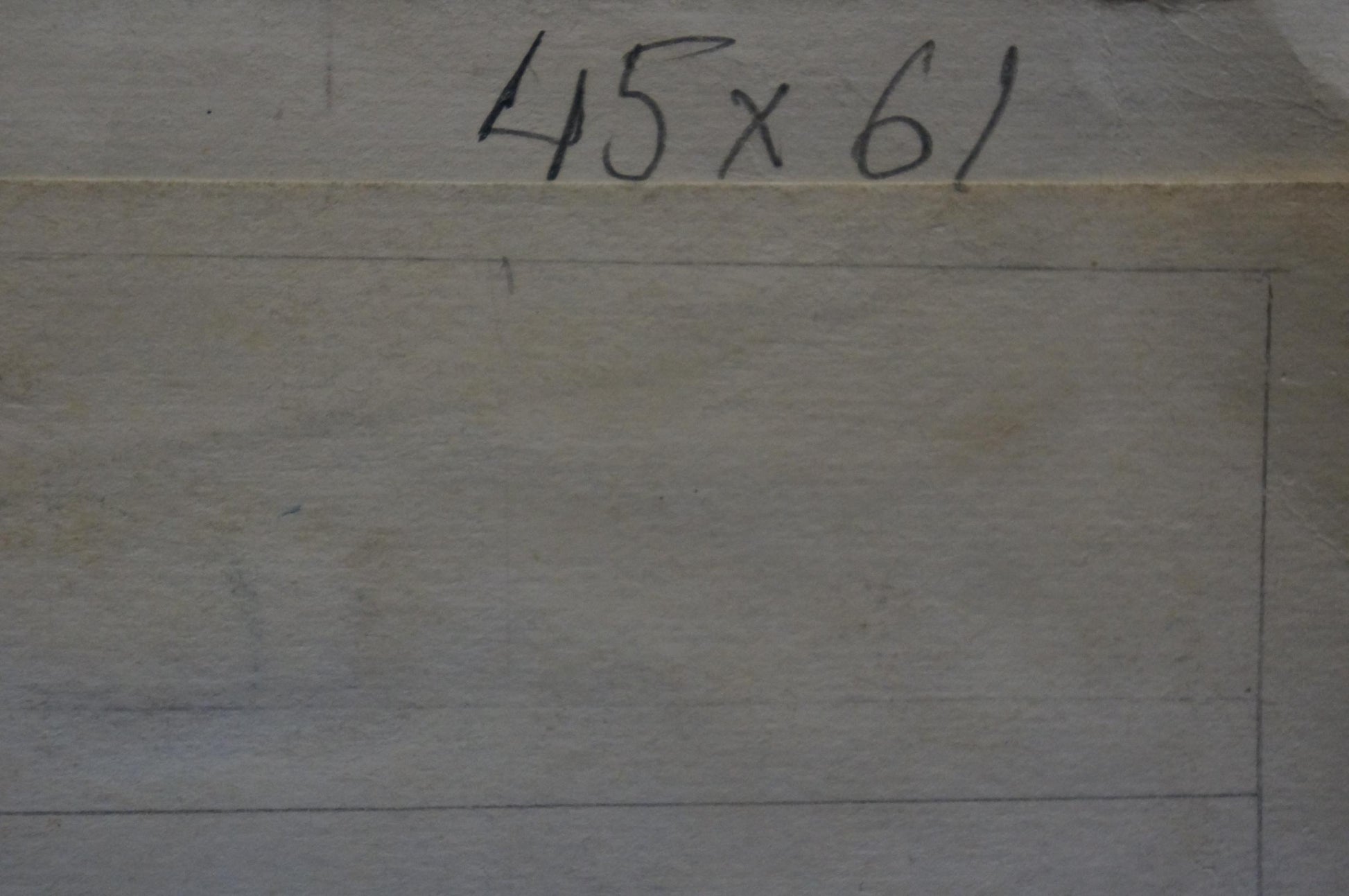 Back of Deineka city view painting with 45x61 dimensions on beige paper