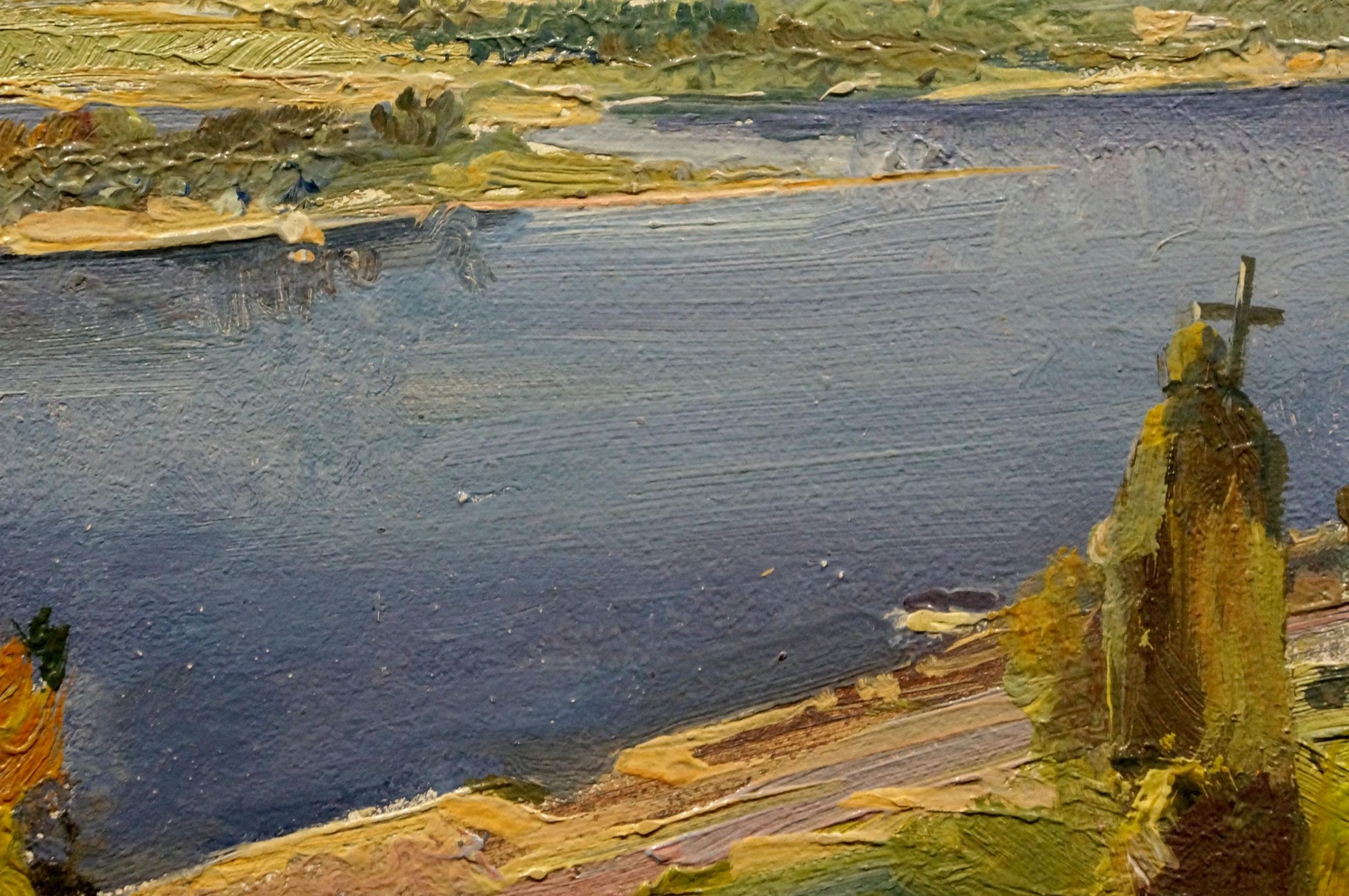Oil painting After the Rain by Konovalyuk Fedor Zotikovich, serene textured river scene