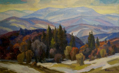 Oil painting of autumn mountains by Joseph Mikhailovich Babynets