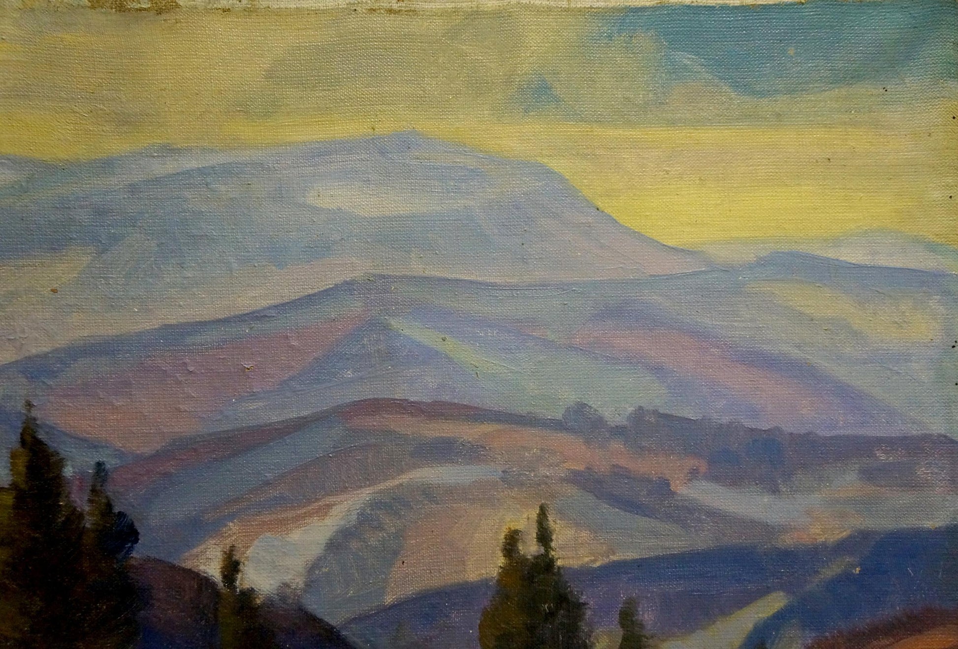 Oil painting of mountain landscape by Joseph Mikhailovich Babynets