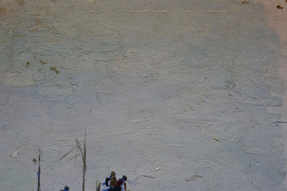Textured light gray painted surface in Oil painting On the shore by Sulimenko Petr Stepanovich