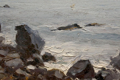 Oil painting seascape by Panteleev Ivan Andreevich with rocks and swirling water