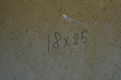 Back of Petr Chernyshevsky Oil painting 18x25 handwritten on wood