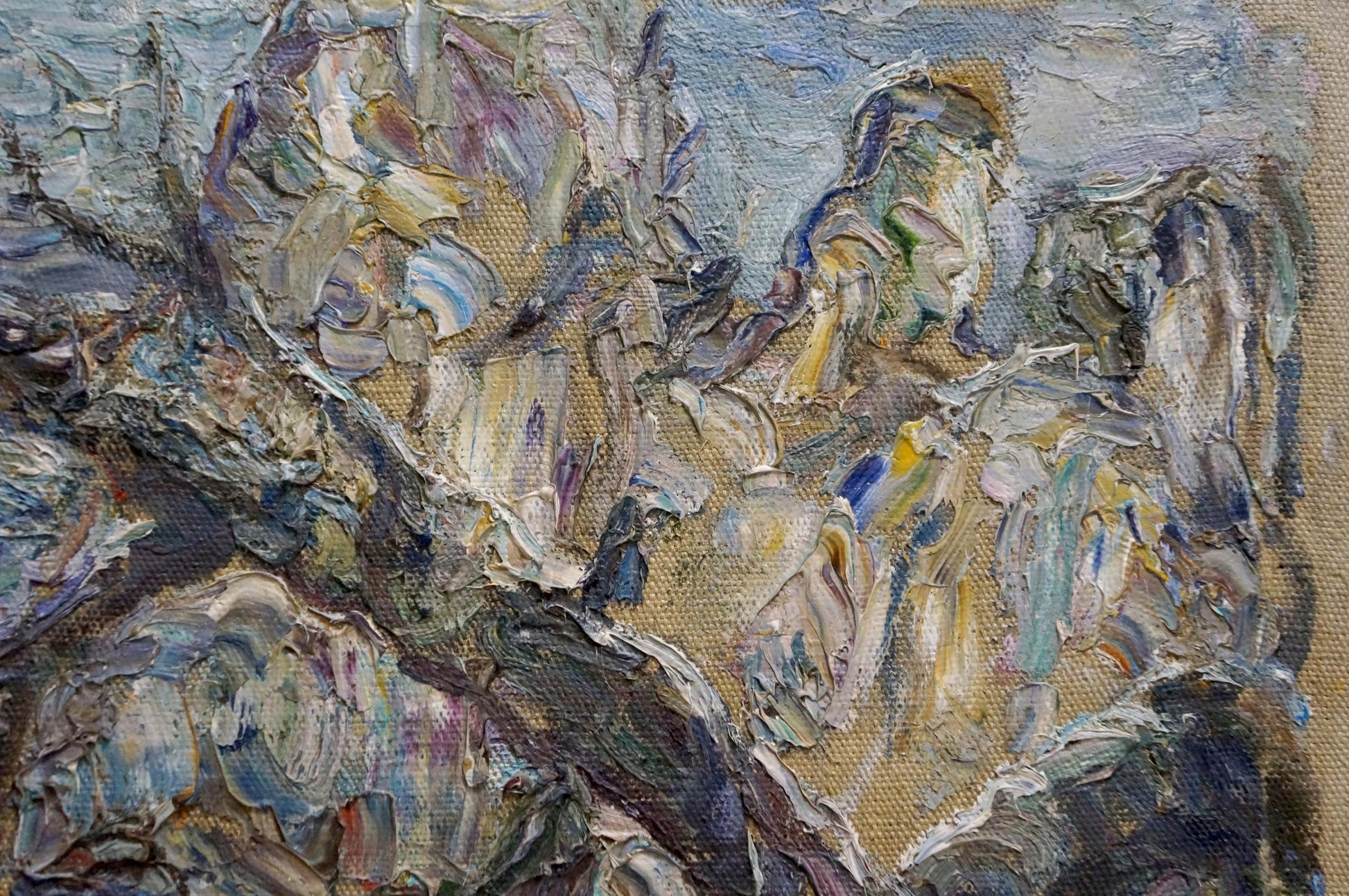 Oil painting Sea in winter by Sorokina Natalia Tikhonovna, abstract textured earth tones