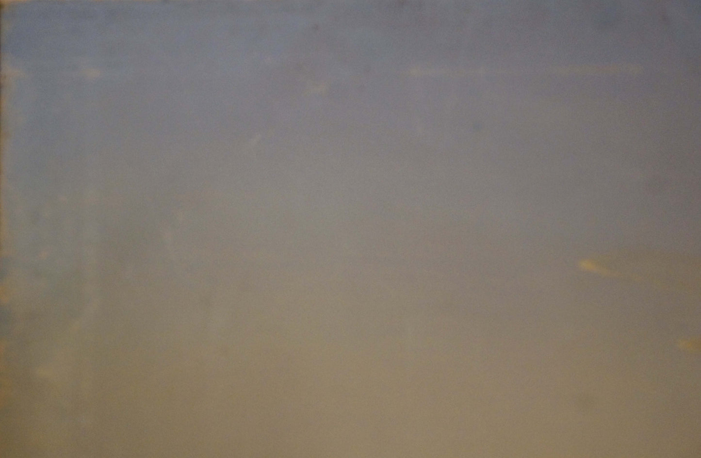 Blurry abstract oil painting of people by the lake in gray beige tones