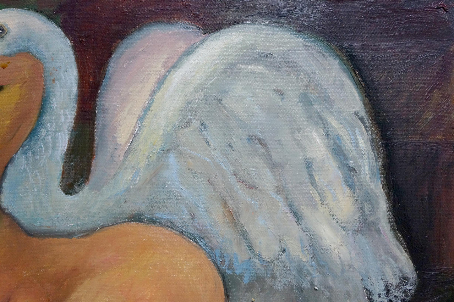 Oil painting of swan by Angel Afanasyev Vladimir Ilyich