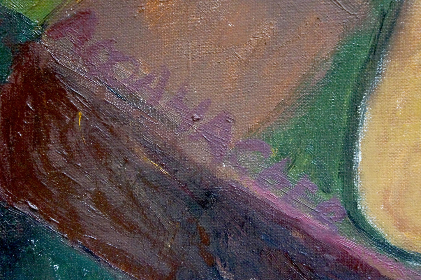 Oil painting Angel Afanasyev by Vladimir Ilyich with bold earthy brushstrokes