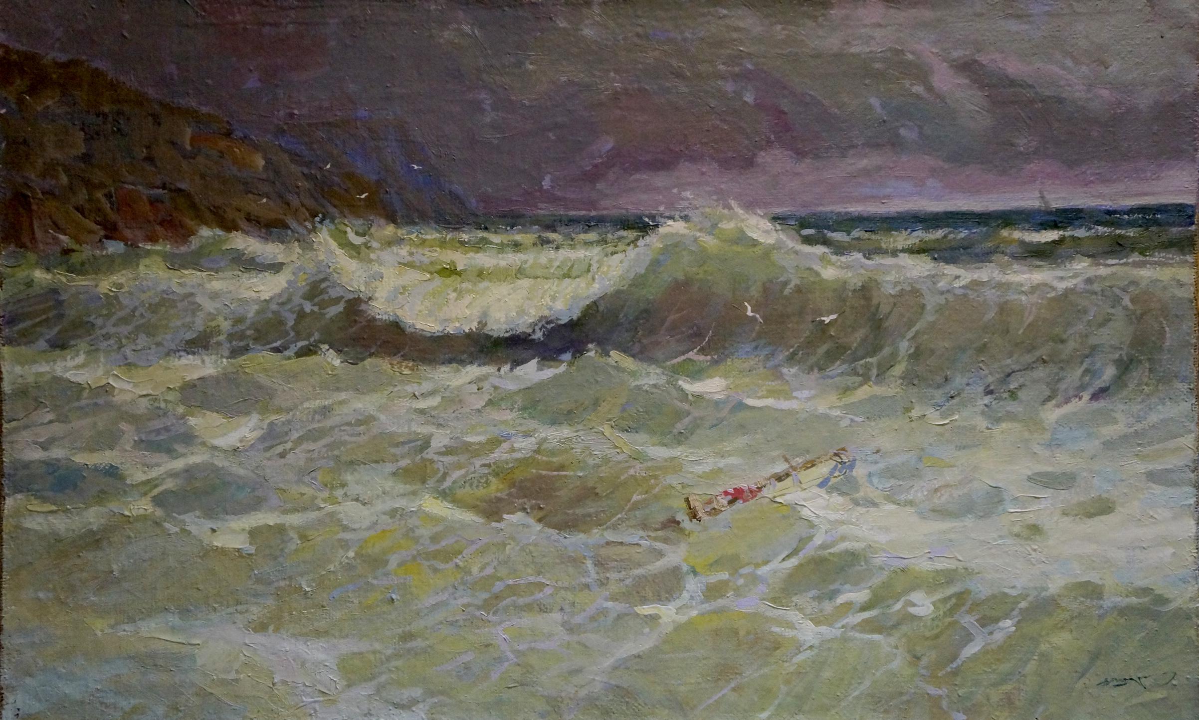 Oil painting Raging sea Shadrin Alexander Petrovich