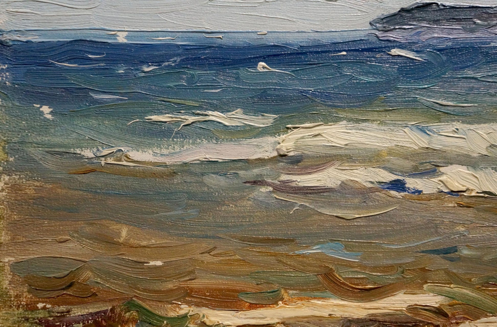 Impressionistic seascape oil painting before the storm by Arkady Strelov