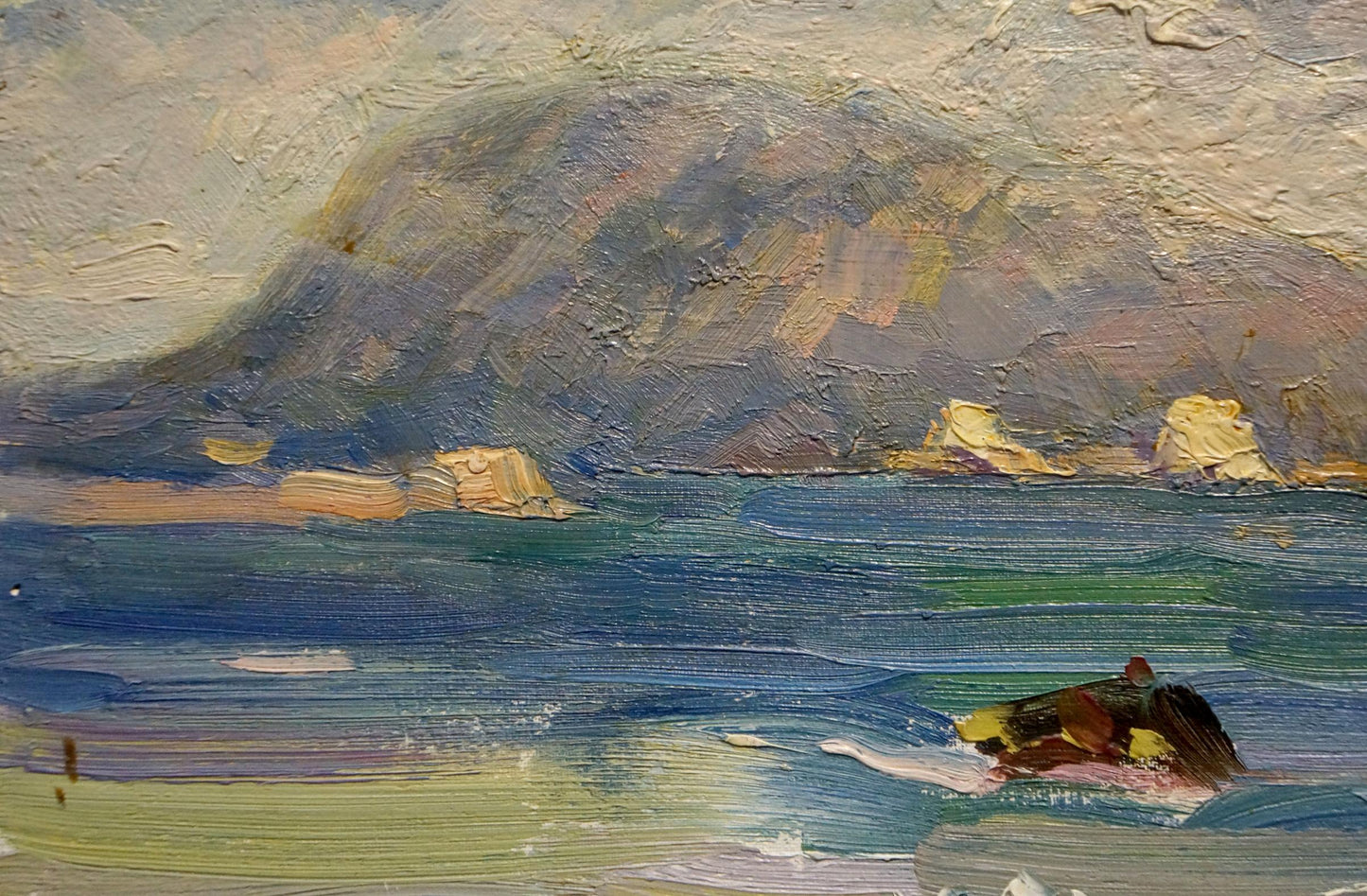 Oil painting Waves by Strelov Arkady Efimovich coastal textured scene