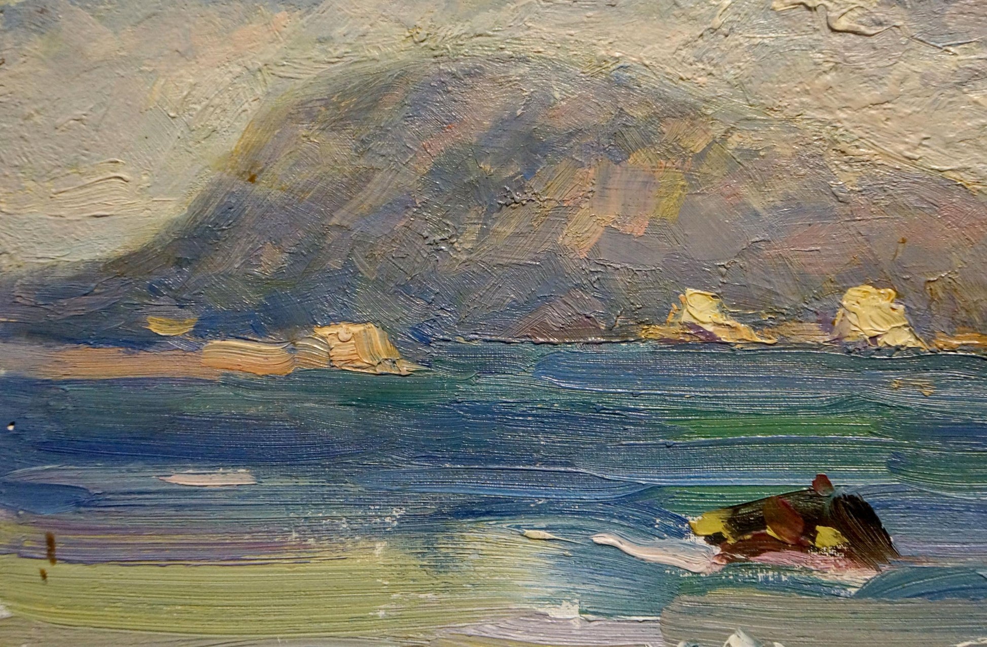 Oil painting Waves by Strelov Arkady Efimovich coastal textured scene
