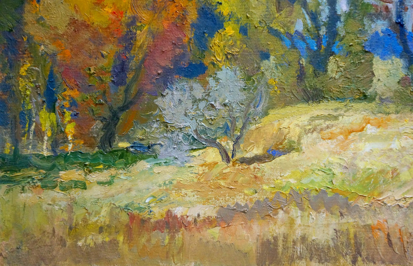 Oil painting Autumn colors by Mynka Alexander Fedorovich, impressionist trees