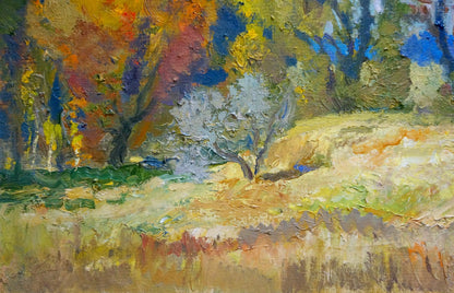 Oil painting Autumn colors by Mynka Alexander Fedorovich, impressionist trees