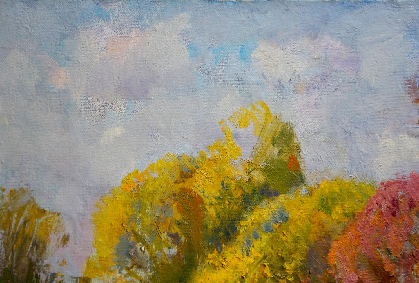 Vibrant impressionist oil painting Autumn colors by Mynka Alexander Fedorovich