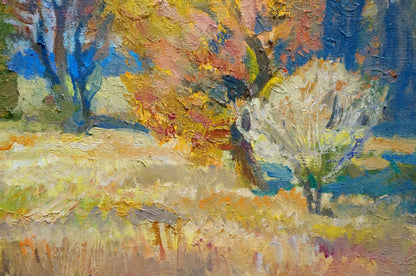 Vibrant impressionist oil painting Autumn colors by Mynka Alexander Fedorovich