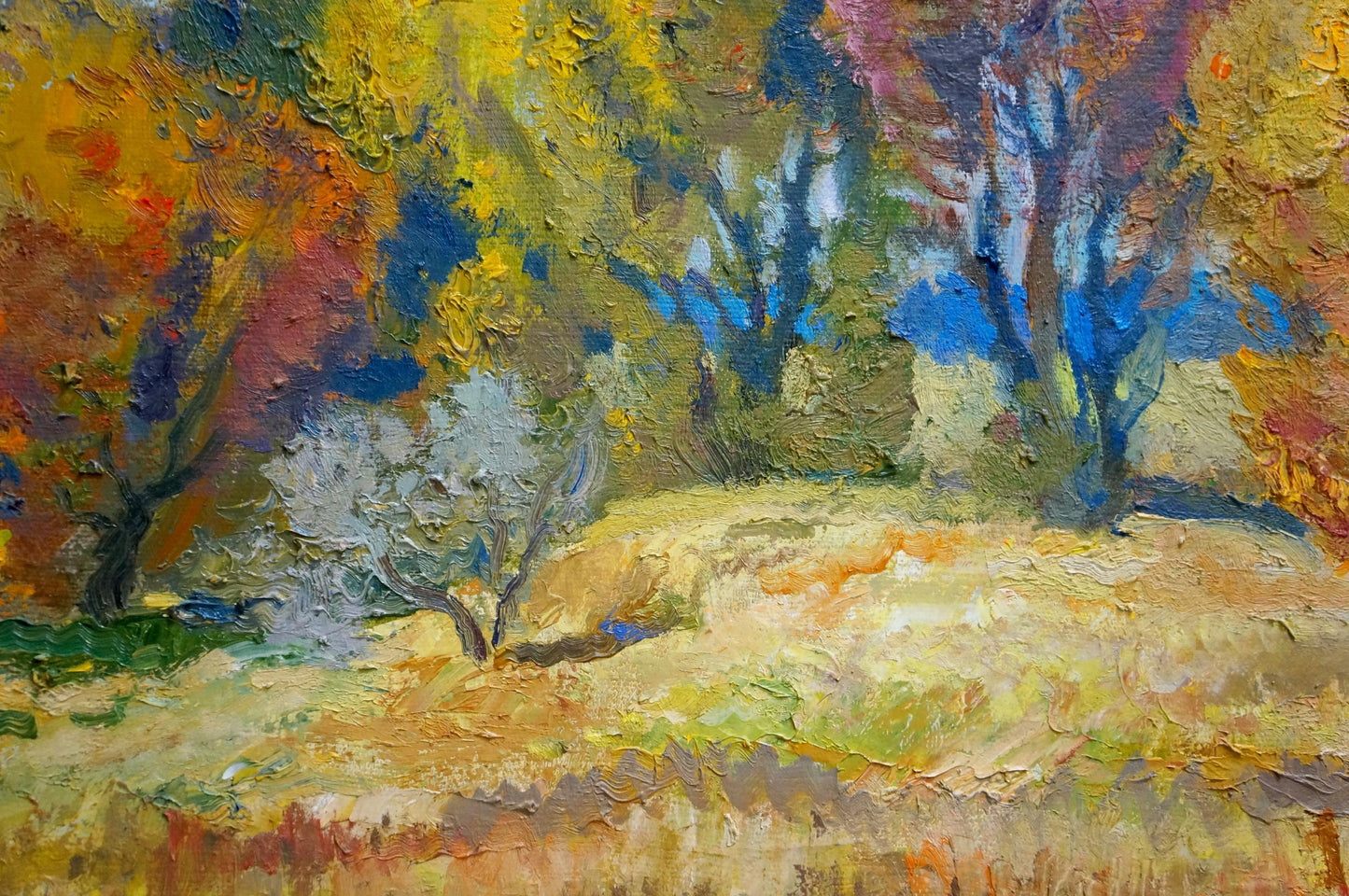 Vibrant impressionist oil painting Autumn colors by Mynka Alexander Fedorovich