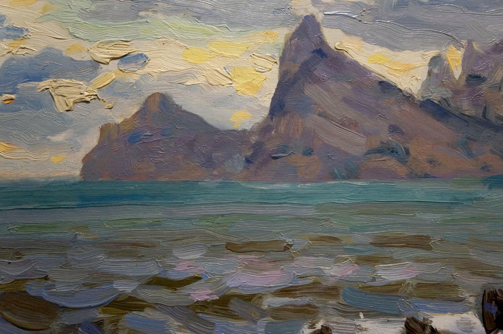 Impressionistic oil painting Evening seascape by Arkady Strelov