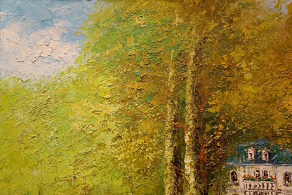 Oil painting Venetian courtyard by Walter Prescher van impressionistic landscape