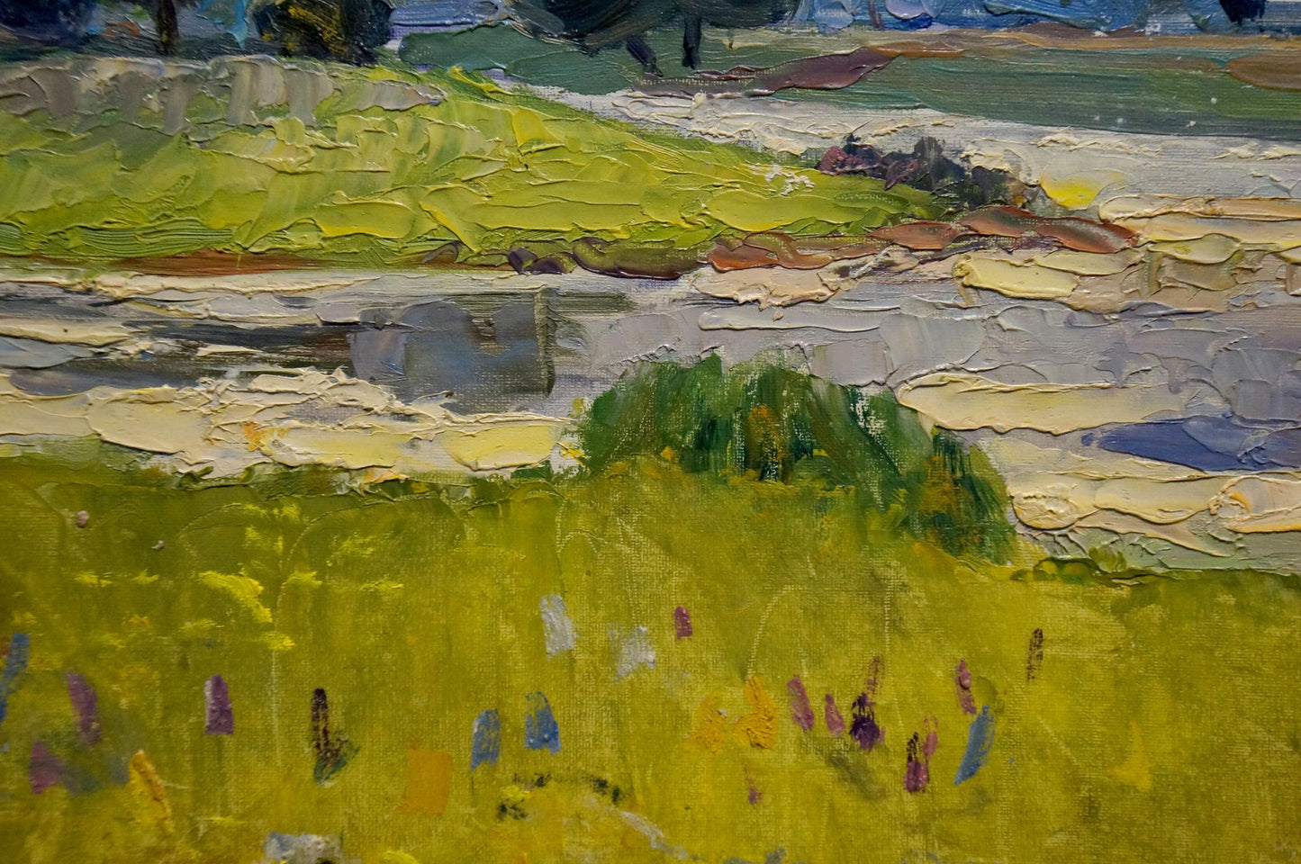 Oil painting Its a nasty day by Buryachok Nikolay Ivanovich: sunlit field