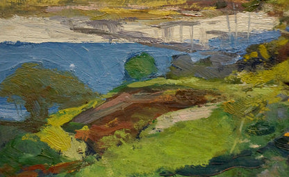 Impressionistic oil painting of Dnieper embankment by Buryachok Nikolay Ivanovich