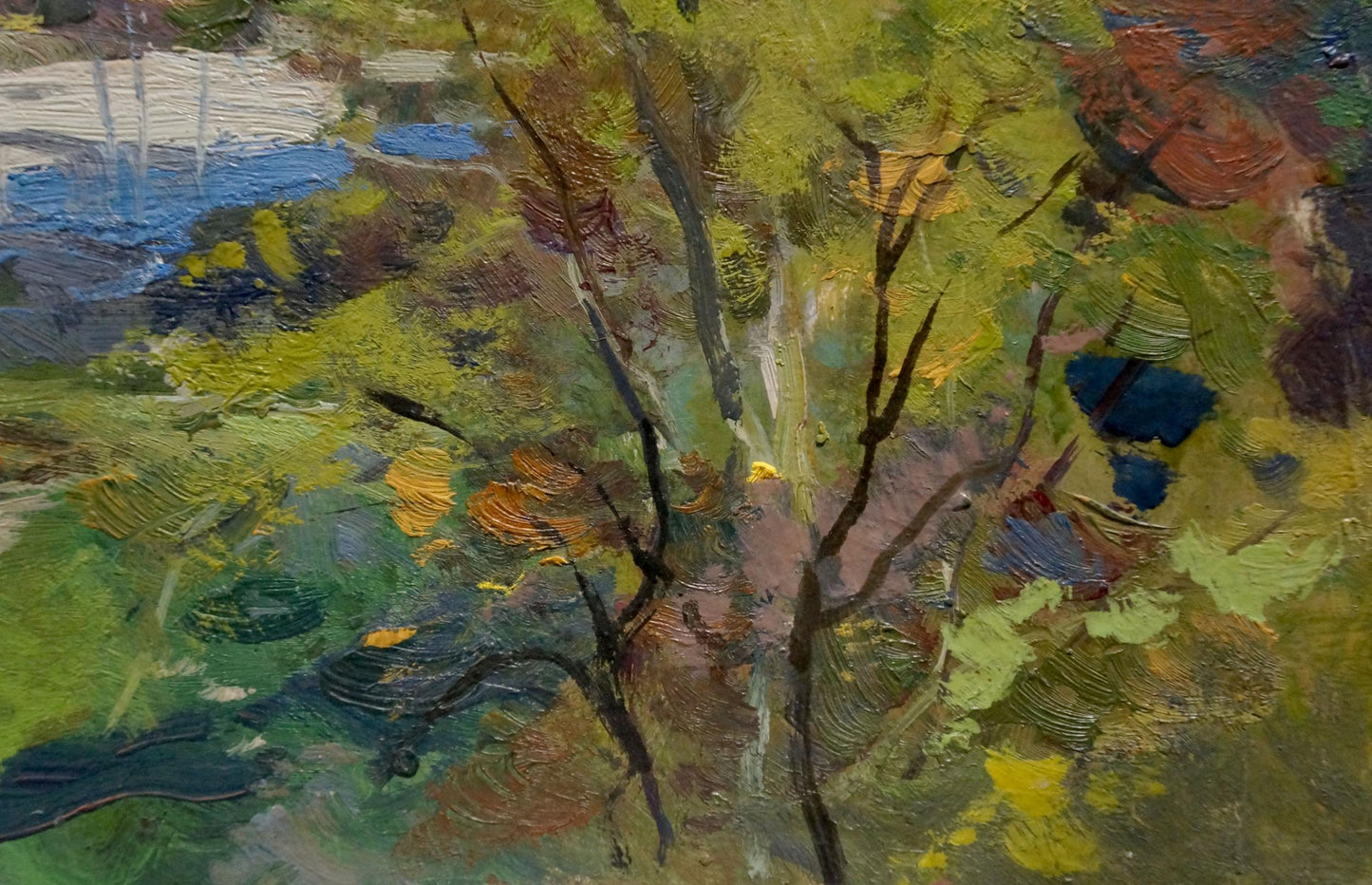 Textured impressionist oil painting by Buryachok Nikolay Ivanovich, Dnieper embankment