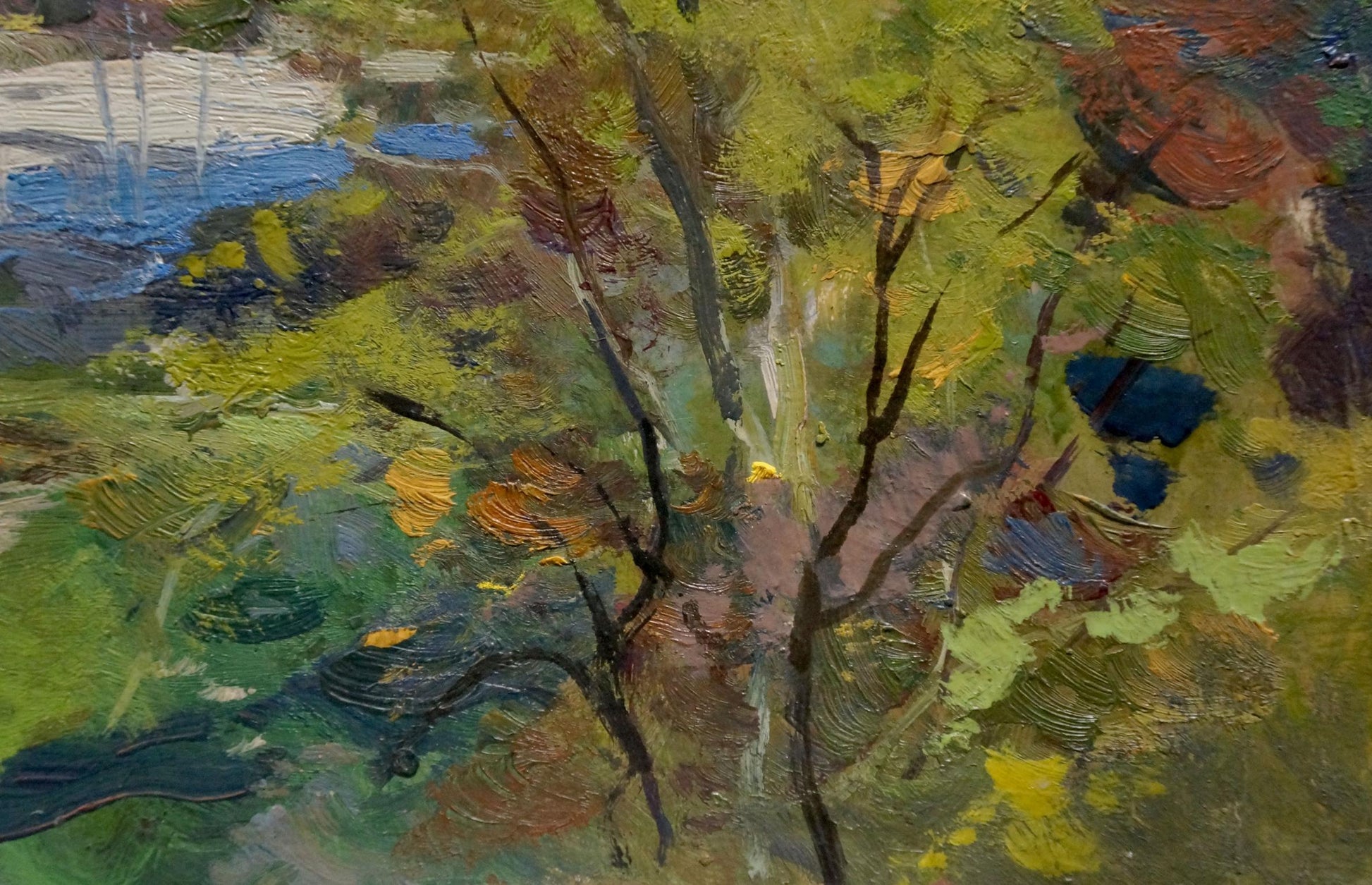 Textured impressionist oil painting by Buryachok Nikolay Ivanovich, Dnieper embankment