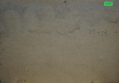 Back of Oil painting After the rain by Buryachok Nikolay Ivanovich, beige canvas 25x35