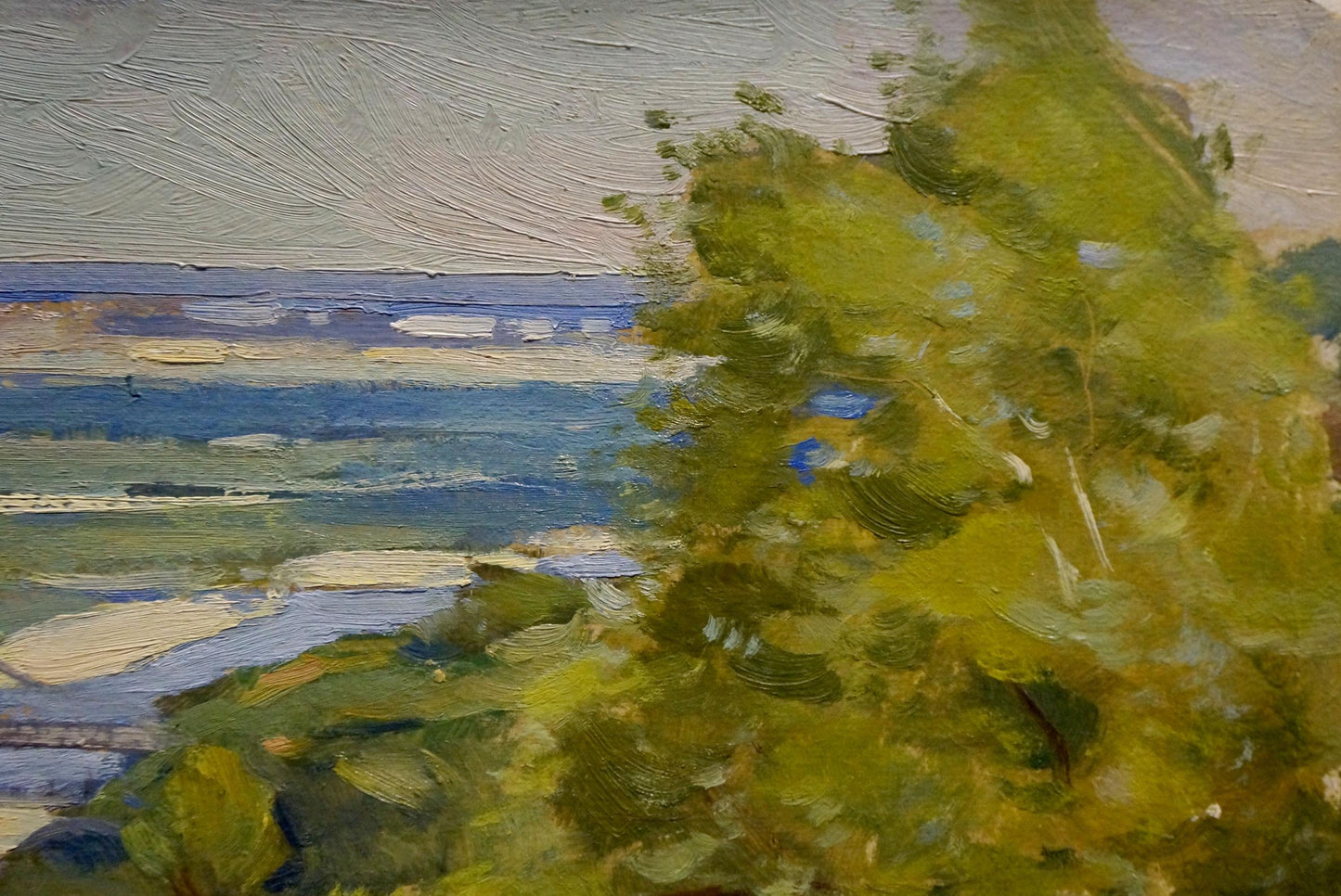 Oil painting Wonderful Views by Buryachok Nikolay Ivanovich, vibrant green tree