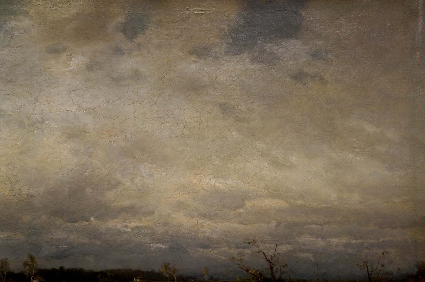 Textured oil painting of cloudy sky after rain by unknown artist