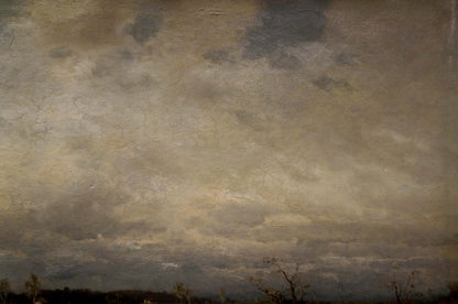 Textured oil painting of cloudy sky after rain by unknown artist