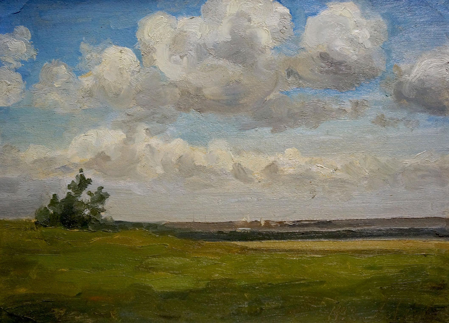 Oil painting To the rain by Buryachok Nikolay Ivanovich serene landscape