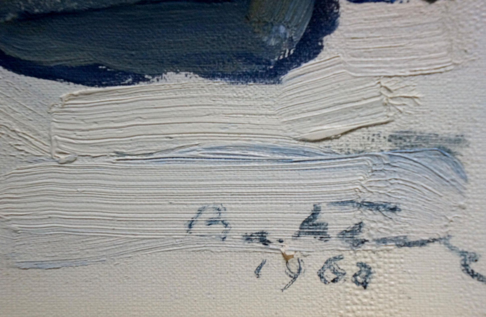 Oil painting In the port by Belyak Vladimir Iosifovich, textured white and blue strokes