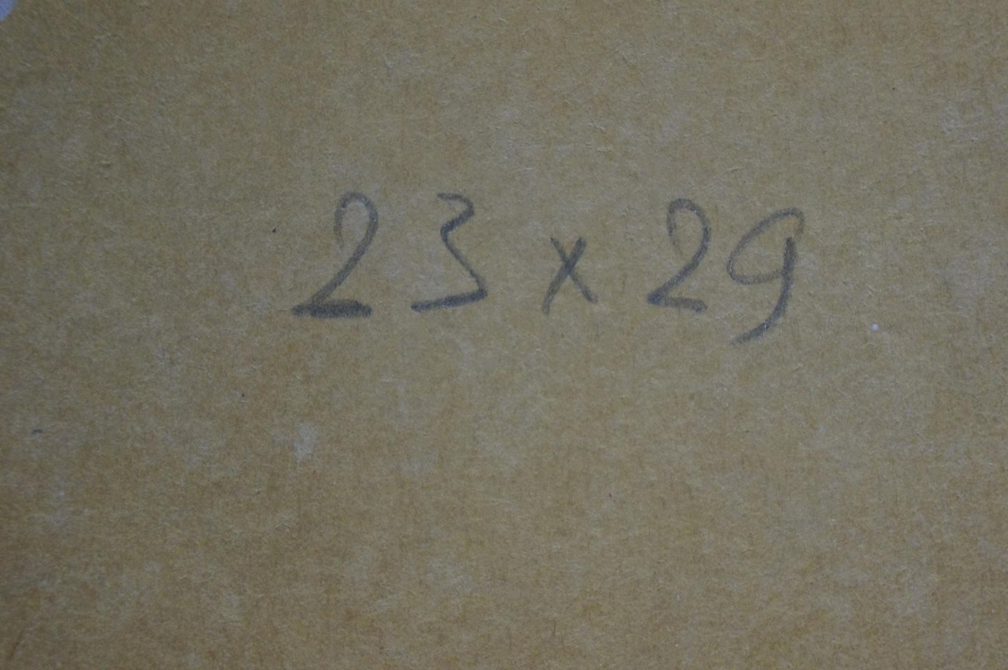 Back of Oil painting In the port Belyak Vladimir Iosifovich with handwritten 23 x 29 inch dimensions