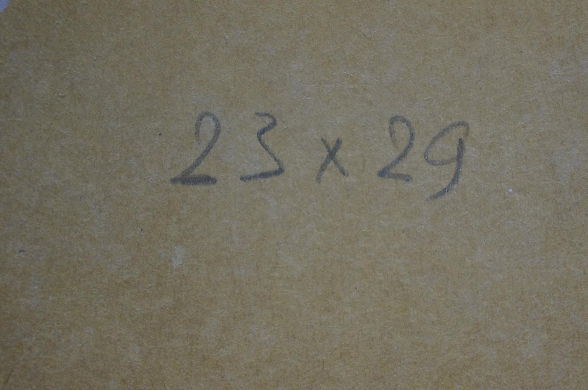 Back of Oil painting In the port Belyak Vladimir Iosifovich with handwritten 23 x 29 inch dimensions
